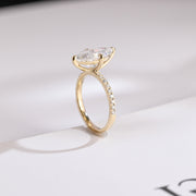 3.0 CT Marquise Cut Pave Moissanite Engagement Ring
