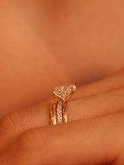 Radiant cut lab grown diamond solitaire engagement ring, 1.50 to 3.50 carats, in a classic prong setting on polished gold band