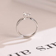1.0 CT Round Cut Solitaire Moissanite Engagement Ring