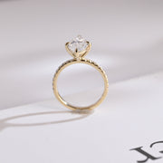 3.0 CT Marquise Cut Pave Moissanite Engagement Ring