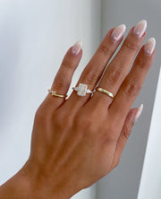 2.40 CT Radiant Lab Grown Diamond Three Stone Style Engagement Ring