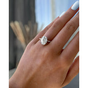 3.0-4.0 CT Oval  Lab Grown Diamond Hidden Halo & Pave Engagement Ring-Custom Listing For John