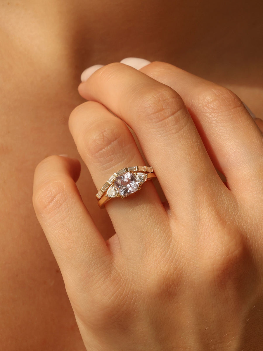 0.37 TCW Baguette Cut curved style Wedding Band