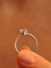 0.75-2.75 CT Round  Lab Grown Diamond Pave Engagement Ring