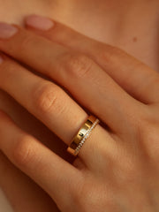 0.10 TCW Round Cut channel setting Wedding Band