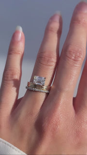 1.50 -2.50 CT Emerald Lab Grown Diamond Solitaire Style Bridal Bing Set