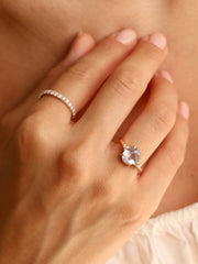 1.0 TCW Round Cut Half-Eternity Wedding Band