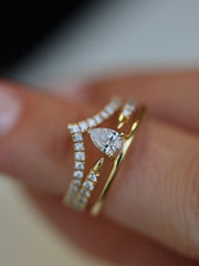 0.30 CT Pear  Lab Grown Diamond Solitaire Engagement Ring