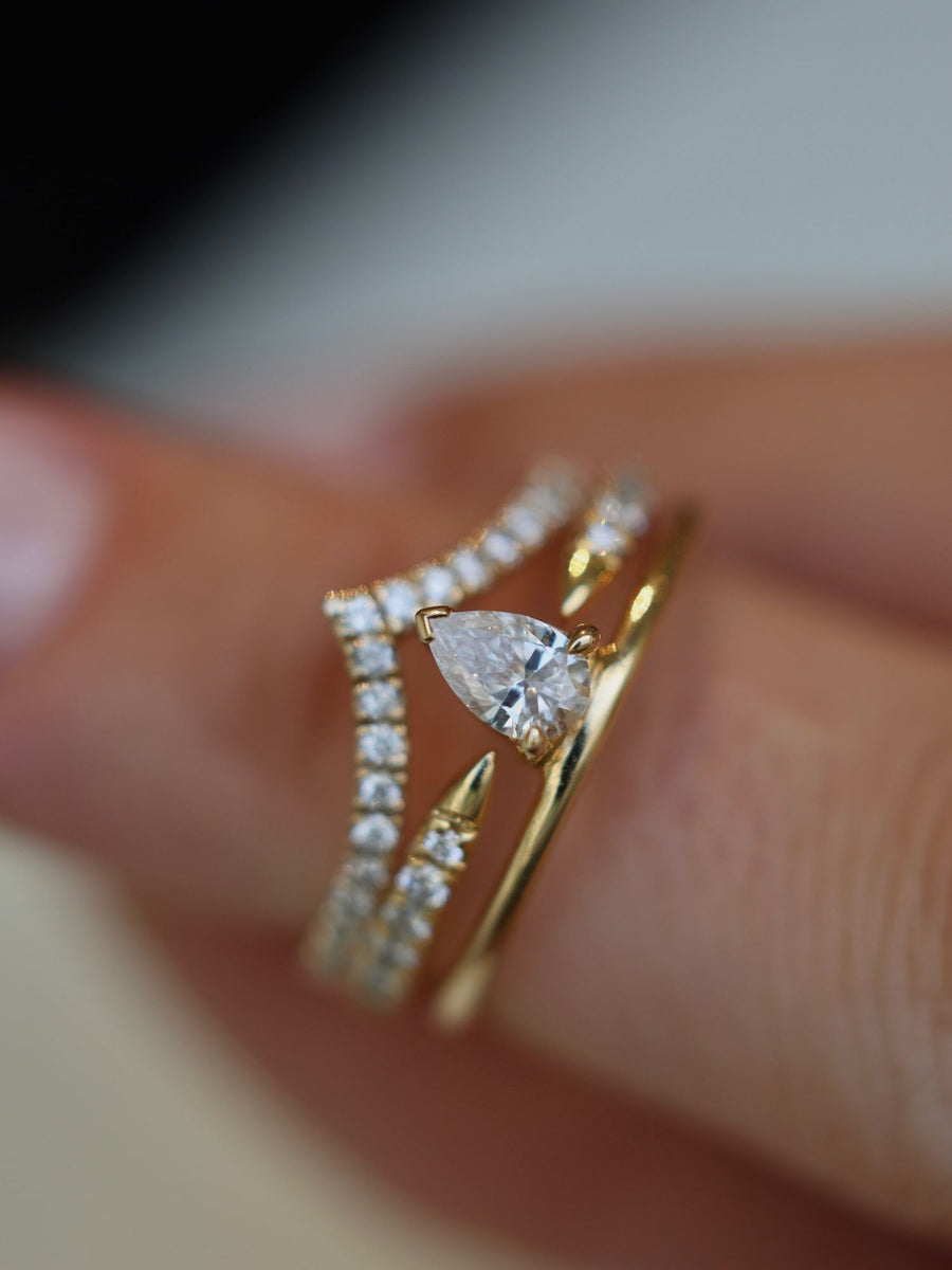 0.30 CT Pear  Lab Grown Diamond Solitaire Engagement Ring