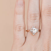 0.84 CT Oval Cut Cluster Moissanite Engagement Ring