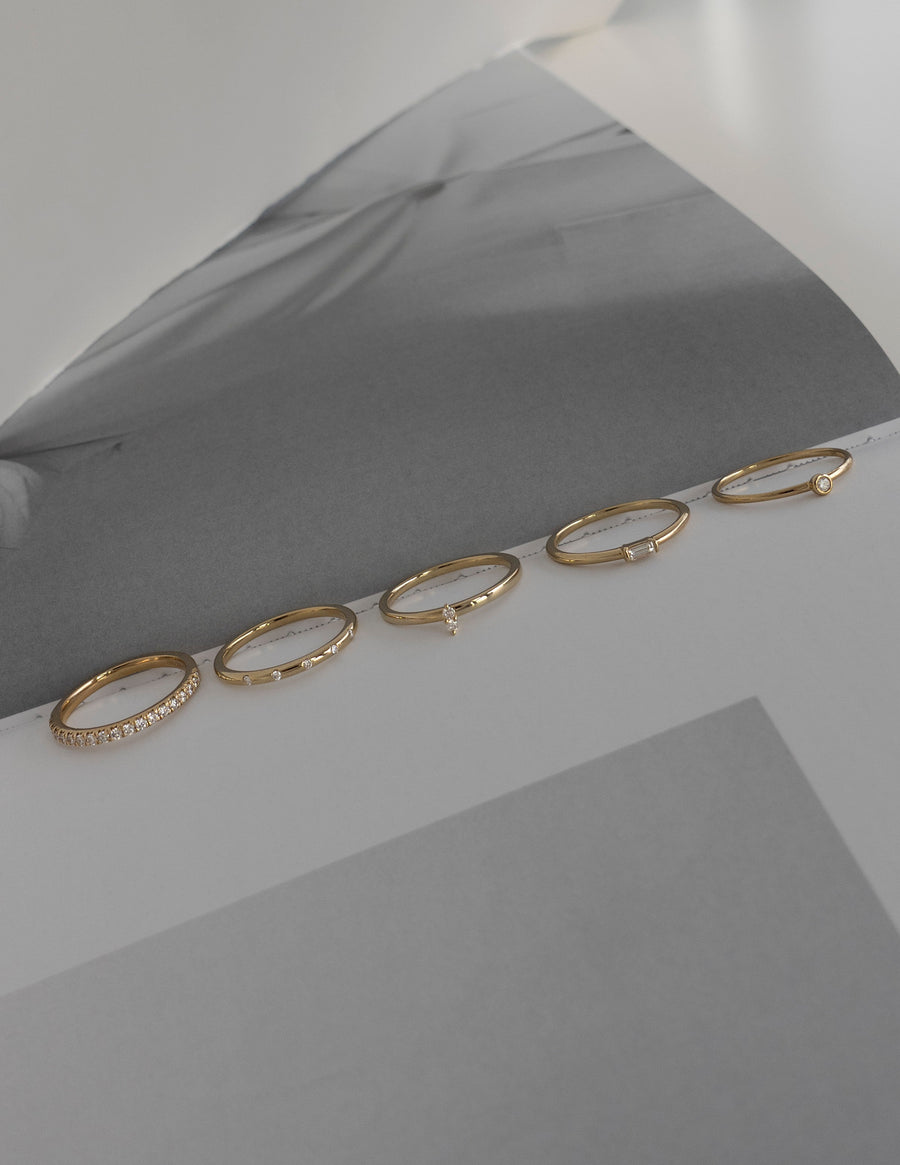 0.03 TCW Round Lab Grown Diamond Minimalist Band