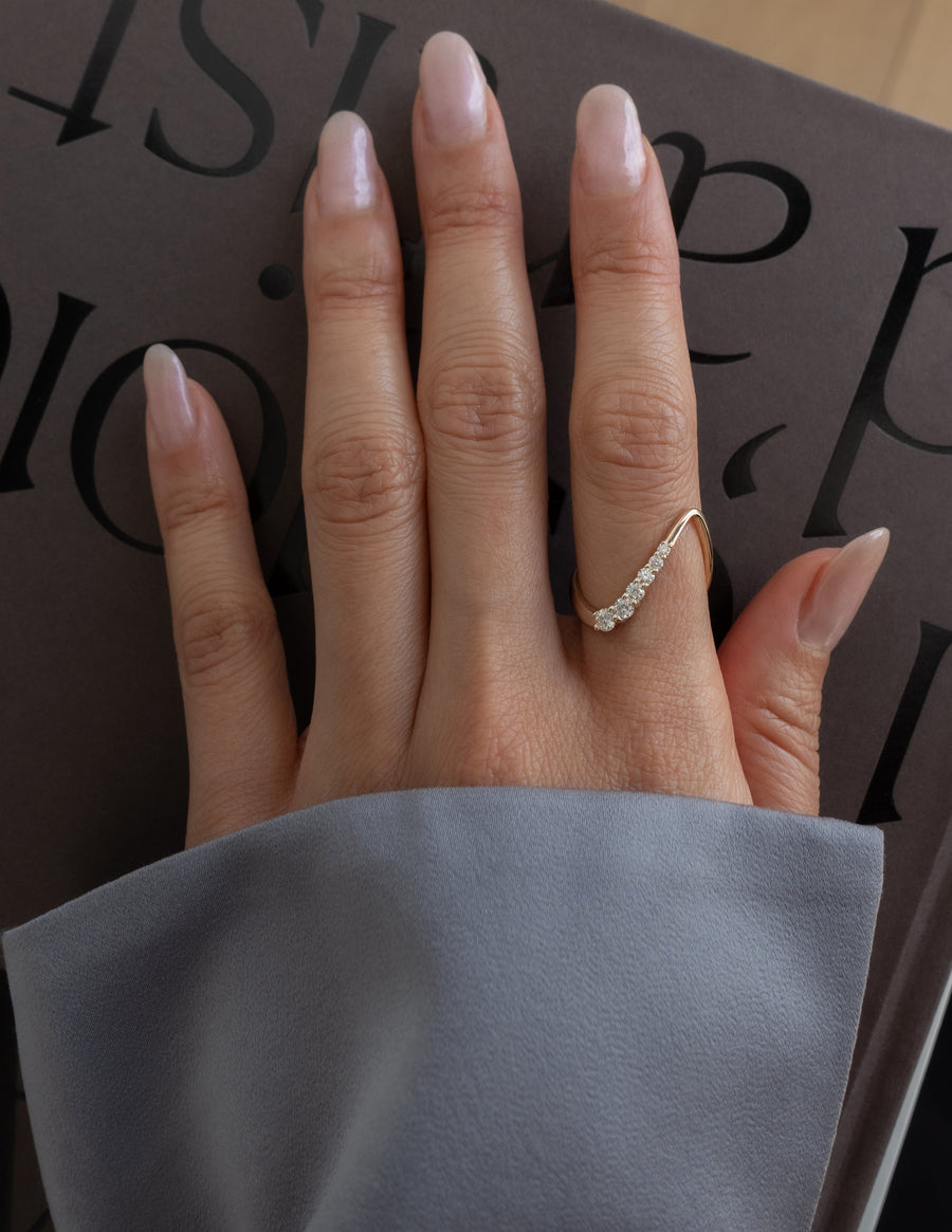 0.30 TCW Round Lab Grown Diamond unique Wedding Band