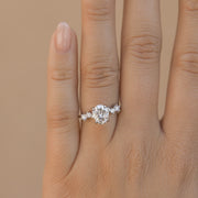 0.84-1.91 CT Oval Cut Solitaire Moissanite Engagement Ring