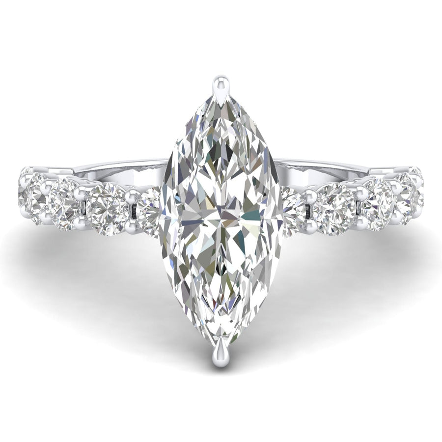 5.0 CT Marquise Lab Grown Diamond Hidden Halo & Pave  Engagement Ring-custom listing for -Delois