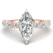 5.0 CT Marquise Lab Grown Diamond Hidden Halo & Pave  Engagement Ring-custom listing for -Delois