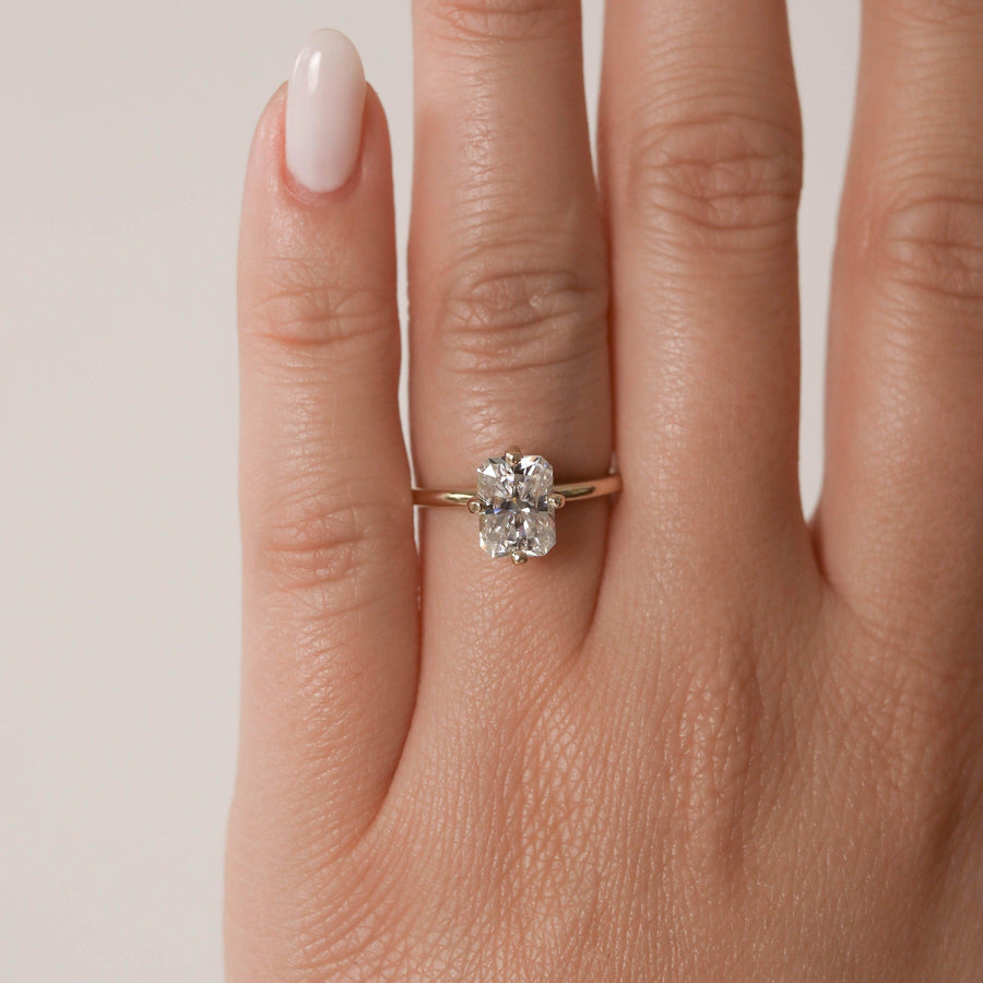 1.04 - 2.43 CT Radiant Cut Solitaire Moissanite Engagement Ring