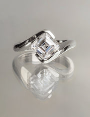 1.50 -2.50 CT Asscher Cut Lab Grown Diamond Solitaire Engagement Ring
