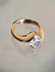 1.50 -2.50 CT Asscher Cut Lab Grown Diamond Solitaire Engagement Ring
