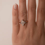 0.67 CT Marquise Cut Cluster Moissanite Engagement Ring