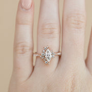 0.67 CT Marquise Cut Cluster Moissanite Engagement Ring