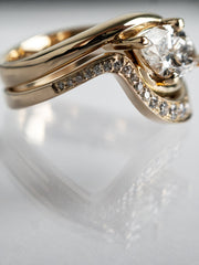 1.0 CT- 2.0 CT Marquise Cut Lab Grown Diamond Solitaire Setting Bridal Set