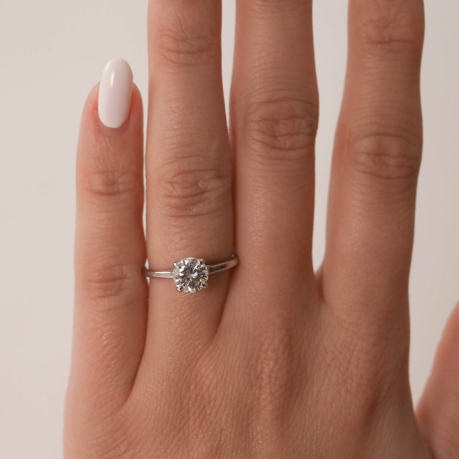 1 - 2.75 CT Round Cut Solitaire Moissanite Engagement Ring