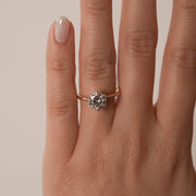 1 - 2.0 CT Round Cut Solitaire Moissanite Engagement Ring