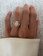 1.50- 3.0 CT Oval cut Lab Grown Diamond Solitaire Setting Bridal Set