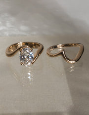 1.50- 3.0 CT Oval cut Lab Grown Diamond Solitaire Setting Bridal Set