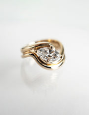 1.0 CT-2.0 CT  Marquise Cut Lab Grown Diamond Solitaire Setting Bridal Set