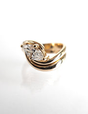 1.0 CT-2.0 CT  Marquise Cut Lab Grown Diamond Solitaire Setting Bridal Set