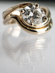 1.0 - 2.0 CT  Oval Cut Lab Grown Diamond Solitaire Bridal Ring Set