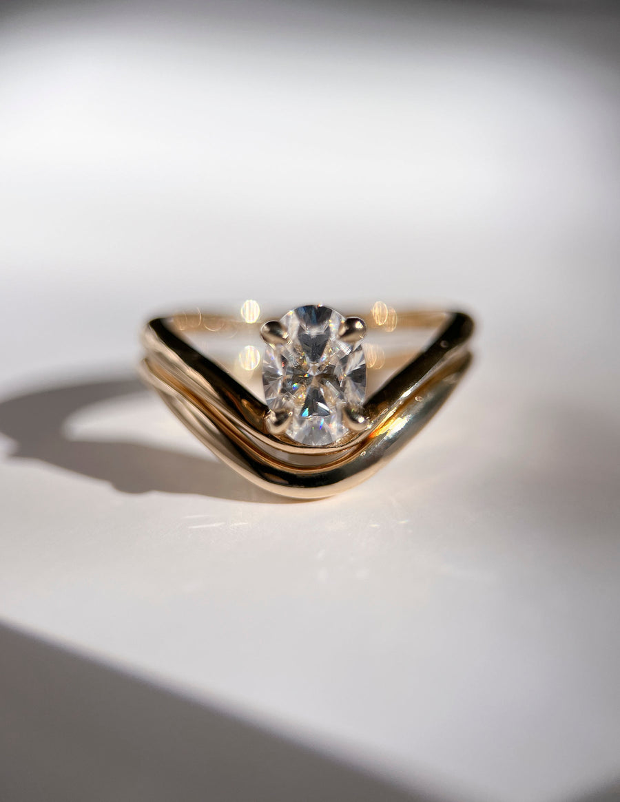 1.0 -2.0 CT Oval Cut Lab Grown Diamond Solitaire Engagement Ring