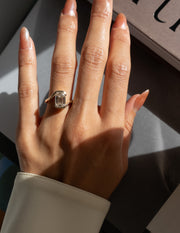 1.0 -3.0 CT Emerald Shaped Lab Grown Diamond Bypass Style Engagement Ring