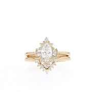 0.96ctw Marquise Cluster Moissanite Diamond Wedding Band