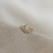 0.96ctw Marquise Cluster Moissanite Diamond Wedding Band