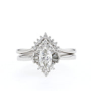 0.96ctw Marquise Cluster Moissanite Diamond Wedding Band