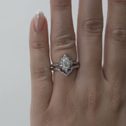 0.96ctw Marquise Cluster Moissanite Diamond Wedding Band