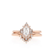 0.96ctw Marquise Cluster Moissanite Diamond Wedding Band