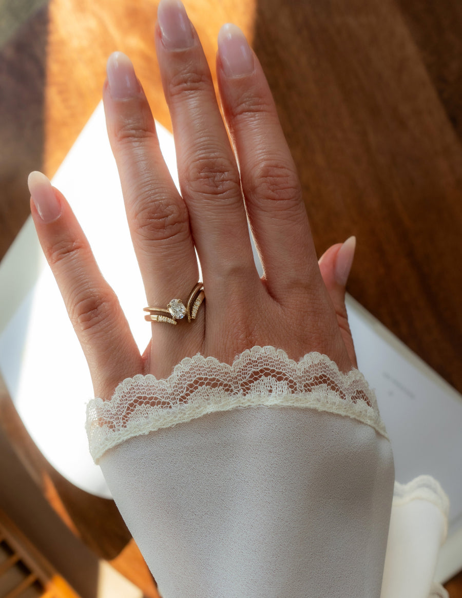 0.20 TCW Round Lab Grown Diamond Open Pave Wedding Band