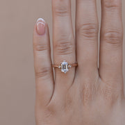 0.53 CT-1.60 CT Emerald Cut Cluster Moissanite Engagement Ring