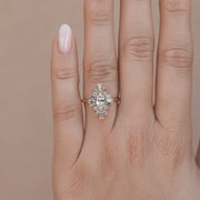 0.47 CT Marquise Cluster Moissanite Engagement Ring