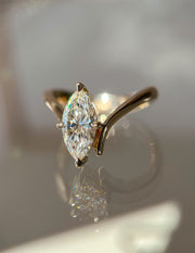 1.25 - 3.0 CT Marquise Shaped Lab Grown Diamond Soliatire Style Engagement Ring
