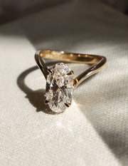 1.0 - 3.0 CT Oval Shaped Lab Grown Diamond Solitaire Style Engagement Ring