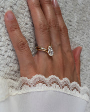 1.0 - 2.5 CT Pear Shaped Lab Grown Diamond Solitaire Style Bridal Set