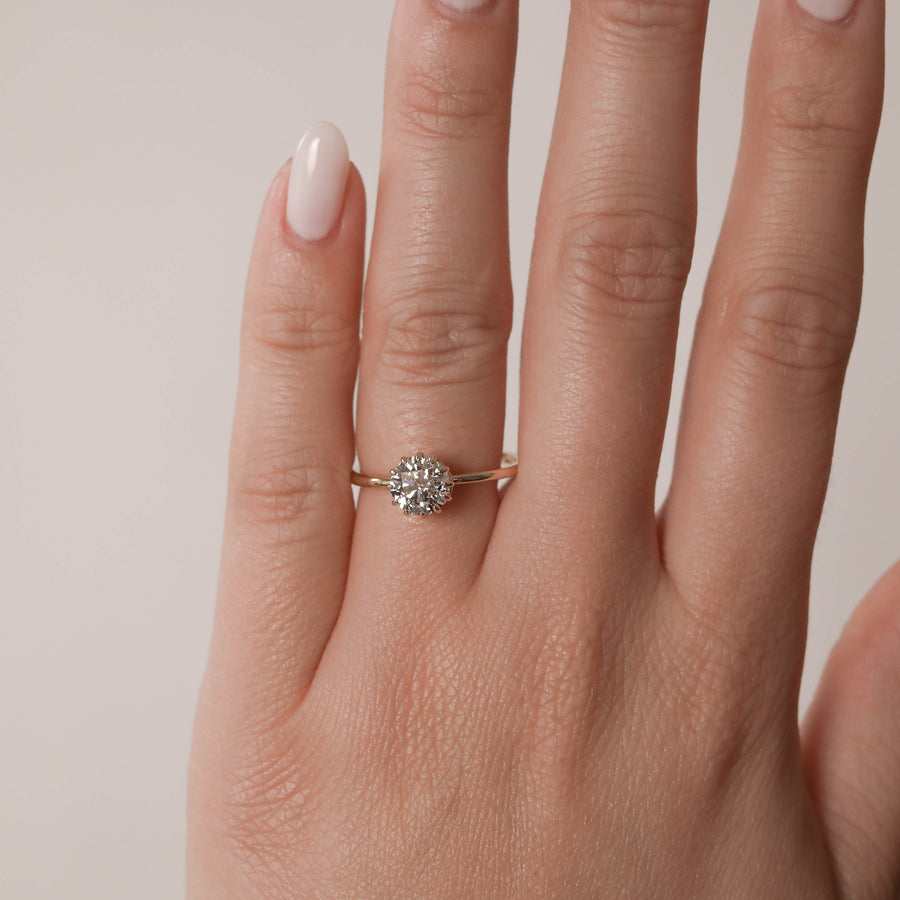 0.88 CT Round Solitaire Moissanite Engagement Ring