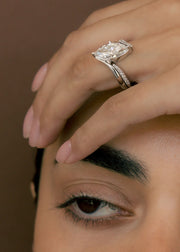 1.0 - 2.0  CT Marquise Cut  Lab Grown Diamond Solitaire Bridal Set