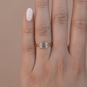 0.84 CT-1.91 CT Emerald Cut Bezel Solitaire Engagement Ring