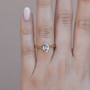 0.84 CT-1.91 CT Oval Cut Solitaire Moissanite Engagement Ring