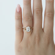 2.15 CT Cushion Solitaire & Split Shank Moissanite Engagement Ring